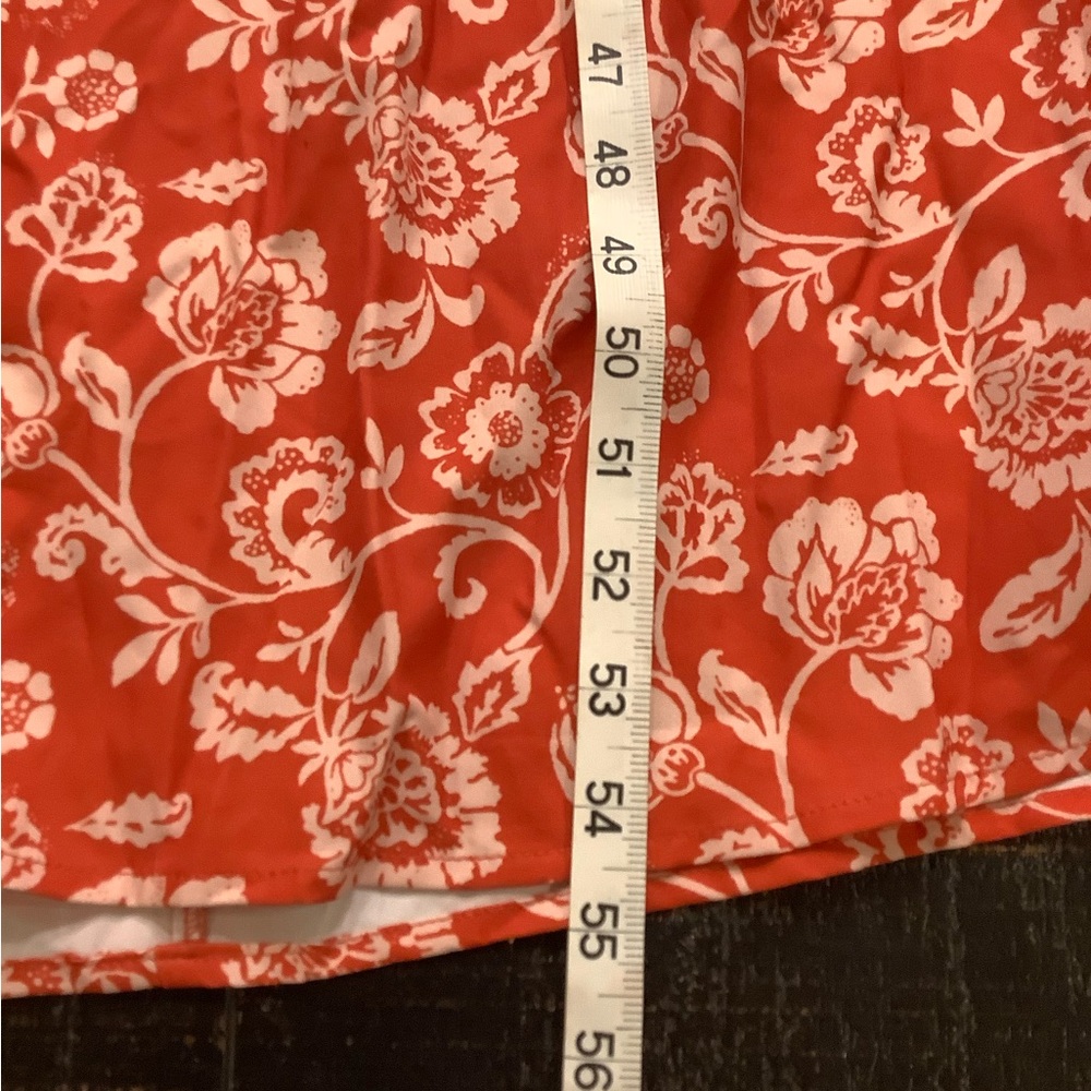Orange Floral Twist front Maxi Dress - Picture 7 of 8